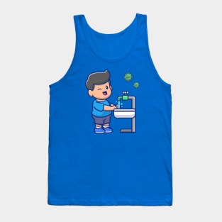 Cute boy washing hand cartoon Tank Top